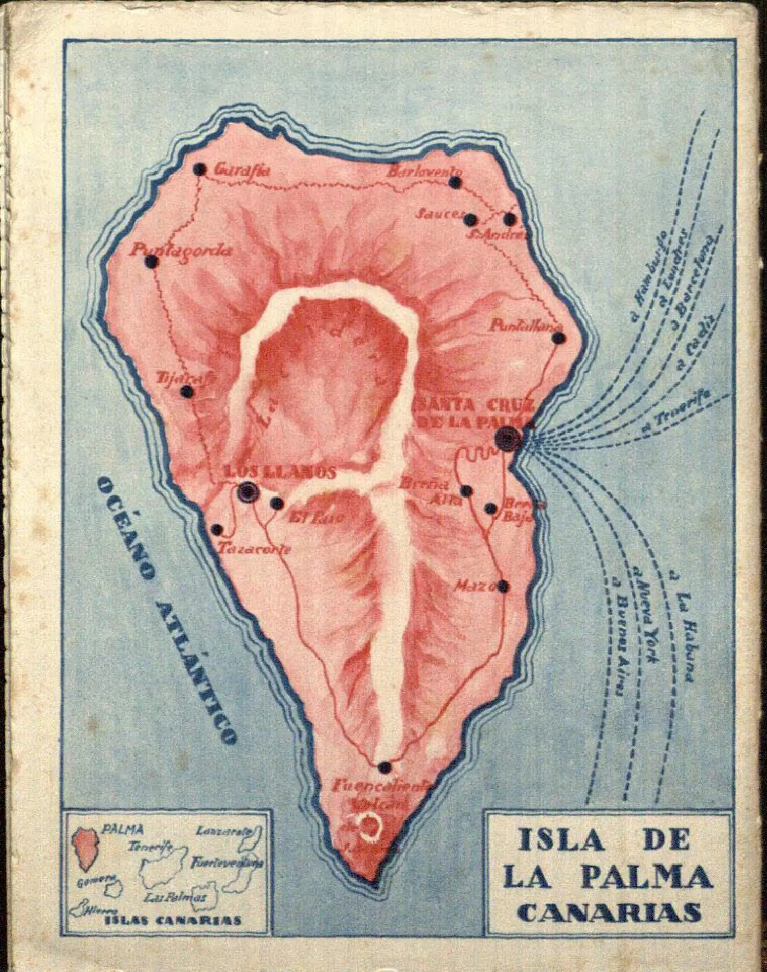 Mapa de la isla de La Palma